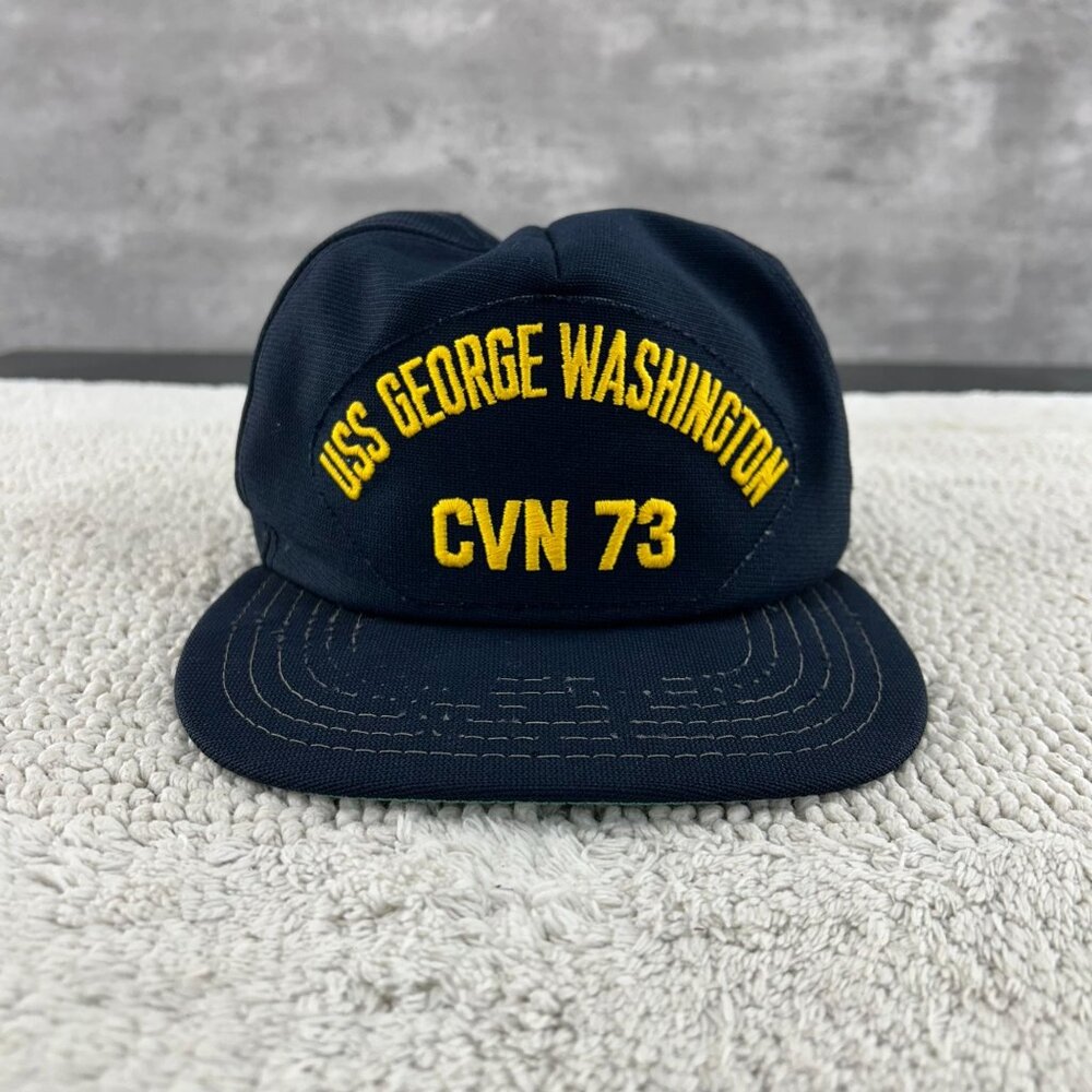 VINTAGE USS GEORGE WASHINGTON SNAPBACK TRUCKER HAT OSFA CVN 73 NAVY CAP